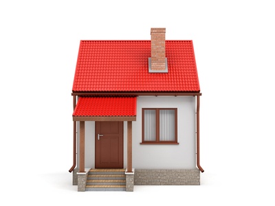 small little house with a red roof